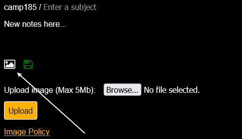 screenshot of clicking on image icon